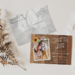Carte Postale Tournesols rustiques 2 Photo Bois Enregistrer la d<br><div class="desc">Rustic Sunflowers 2 Photo Wood Enregistrer la date Carte postale - Annoncez votre date de mariage à votre famille et à vos amis avec notre rustique enregistrer la date carte postale. Carte postale avec 2 de vos photos, sur l'avant avec de magnifiques tournesols, souffle de bébé, coton et verdure entourée...</div>