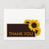 Carte Postale Tournesols rustiques - Merci Mariage (Devant)