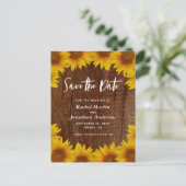Carte Postale Tournesols rustiques | "Save the date" pour mariag (Debout devant)