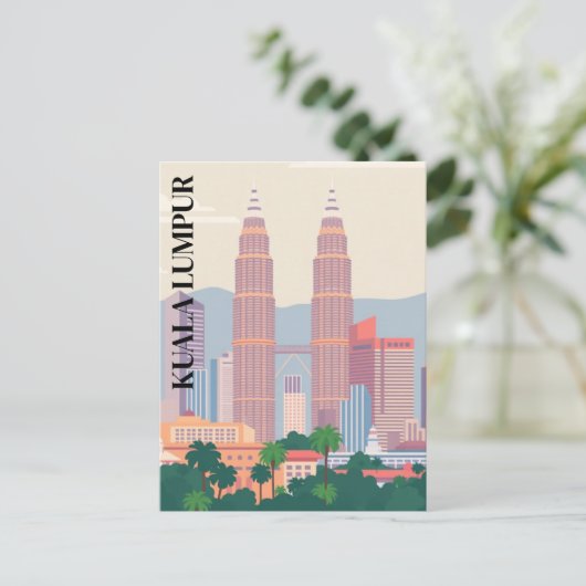 Carte Postale Tours Art déco de Kuala Lumpur Paysage urbain de l (Debout devant)