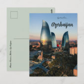 Carte Postale Tours de flammes Bakou Azerbaïdjan (Devant / Derrière)