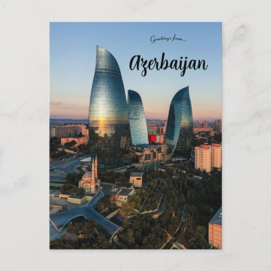 Carte Postale Tours de flammes Bakou Azerbaïdjan (Devant)