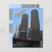 Carte Postale Tours de marina de Chicagos (Devant / Derrière)