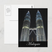 Carte Postale Tours Petronas à la nuit (Devant / Derrière)
