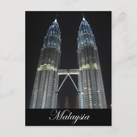 Carte Postale Tours Petronas à la nuit (Devant)