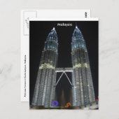 Carte Postale Tours Petronas à la nuit (Devant / Derrière)