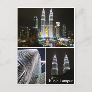 Carte Postale tours petronas vues nocturnes