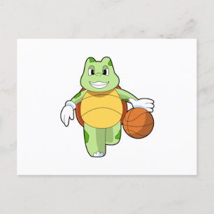 Carte Postale Tourtle as basketball player with basketball.PNG