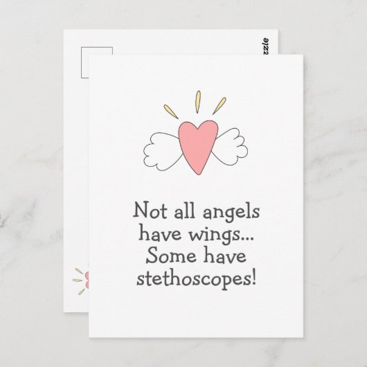 Carte Postale Tous les anges n'ont pas d'ailes Certains ont des  (Devant / Derrière)