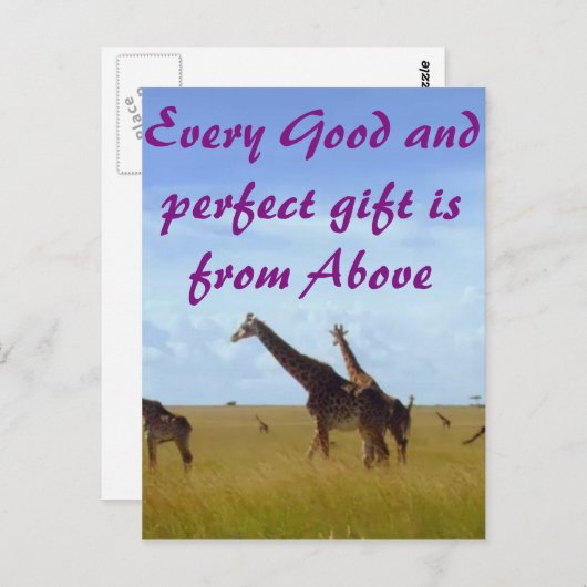 Carte Postale Tous les bons et parfaits cadeaux Africains Safari (Devant / Derrière)