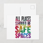 Carte Postale Tous les endroits devraient être des espaces sûrs  (Devant / Derrière)