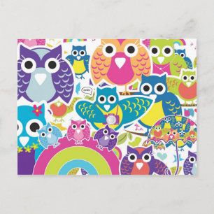 Carte Postale tous les hiboux