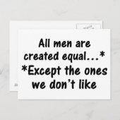 Carte Postale Tous les hommes sont créés égaux 2 (Devant / Derrière)