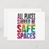 Carte Postale Tous Les Lieux Devraient Être Des Espaces Sûrs LGB (Devant / Derrière)