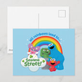 Carte Postale Tous les Rainbows mènent à Sesame Street (Devant / Derrière)
