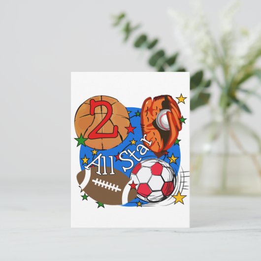 Carte Postale Tous les T-shirts et cadeaux Star 2nd Birthday (Debout devant)