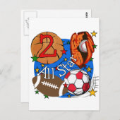 Carte Postale Tous les T-shirts et cadeaux Star 2nd Birthday (Devant / Derrière)