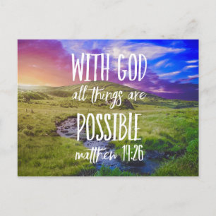 Carte Postale Tous les Things Are Possible Bible Versets Scriptu