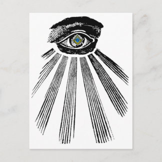 Carte Postale Tous les yeux voir Carré et boussole masonic