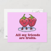 CARTE POSTALE TOUS MES AMIS SONT DES FRUITS (Devant / Derrière)