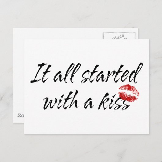 Carte Postale Tout A Commencé Par Une Maternité Baiser (Devant / Derrière)