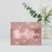 Carte Postale Tout âge Anniversaire Rose Gold Merci (Debout devant)