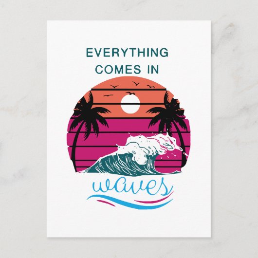 Carte Postale Tout Arrive par Vagues (Devant)