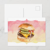 Carte postale Tout Burger Watercolor (Devant / Derrière)