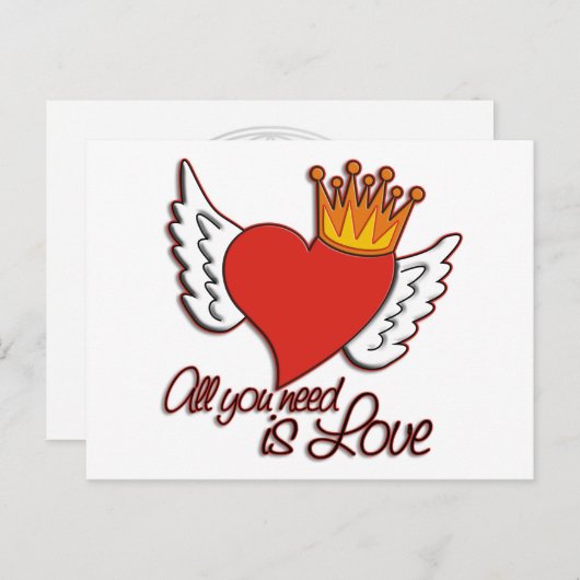 Carte Postale Tout Ce Dont Vous Avez Besoin Est L'Amour (Devant / Derrière)