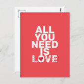 Carte Postale Tout Ce Dont Vous Avez Besoin Est Love Coeur Stitt (Devant / Derrière)