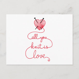 Carte Postale Tout ce que vous tricotez c'est de l'amour avec du