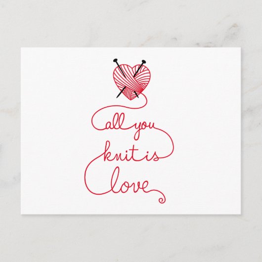 Carte Postale Tout ce que vous tricotez c'est de l'amour avec du (Devant)