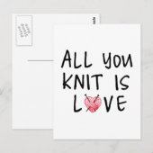 Carte Postale Tout ce que vous tricotez c'est de l'amour avec du (Devant / Derrière)