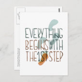 Carte Postale Tout Commence Par La Première Étape (Devant / Derrière)
