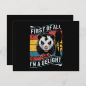 Carte Postale Tout d'abord je suis un plaisir amusant Opossum Po (Devant / Derrière)