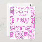 CARTE POSTALE TOUT EN ROSE  (Devant / Derrière)