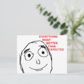 Carte Postale Tout Est Allé Mieux Que Prévu (Debout devant)