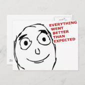 Carte Postale Tout est allé mieux que prévu (Devant / Derrière)