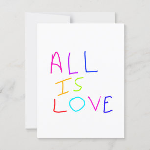 Carte Postale Tout est amour arc-en-ciel coloré fierté LGBTQ gay