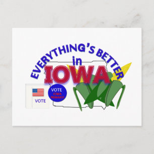 Carte Postale Tout est mieux dans Iowa Postcard