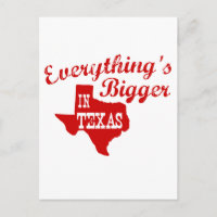Tout est plus grand au Texas State Shape Post Card