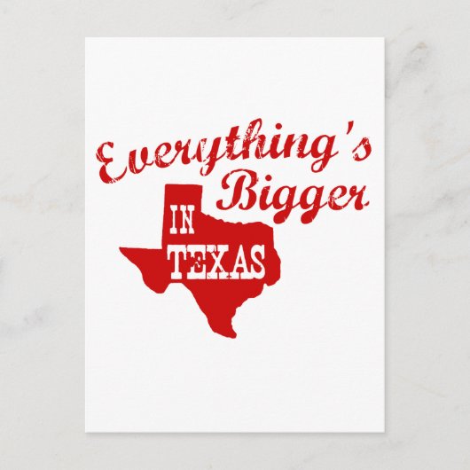 Carte Postale Tout est plus grand au Texas State Shape Post Card (Devant)