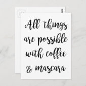 Carte Postale Tout est possible avec café & mascara (Devant / Derrière)