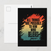 CARTE POSTALE TOUT EST POSSIBLE POUR LUI QUI CROIT (Devant / Derrière)