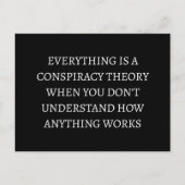 Carte Postale Tout est une théorie du complot (Devant)