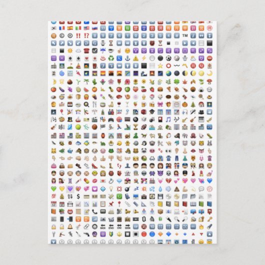 Carte Postale Tout iPhone / iOS emojis (Devant)