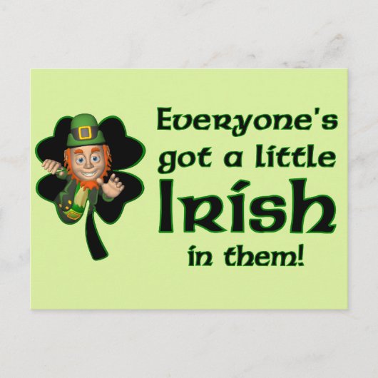 Carte Postale Tout le monde a un peu d'irlandais (Devant)
