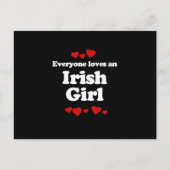 Carte Postale Tout le monde aime un T-shirt irlandais pour fille (Devant)