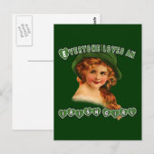 CARTE POSTALE TOUT LE MONDE AIME UNE FILLE IRLANDAISE (Devant / Derrière)