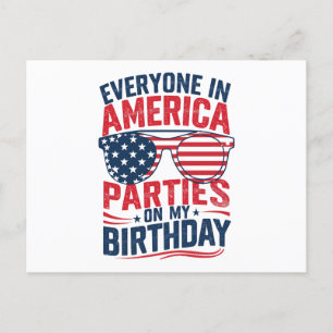 Carte Postale Tout le monde en Amérique fait la fête pour mon an